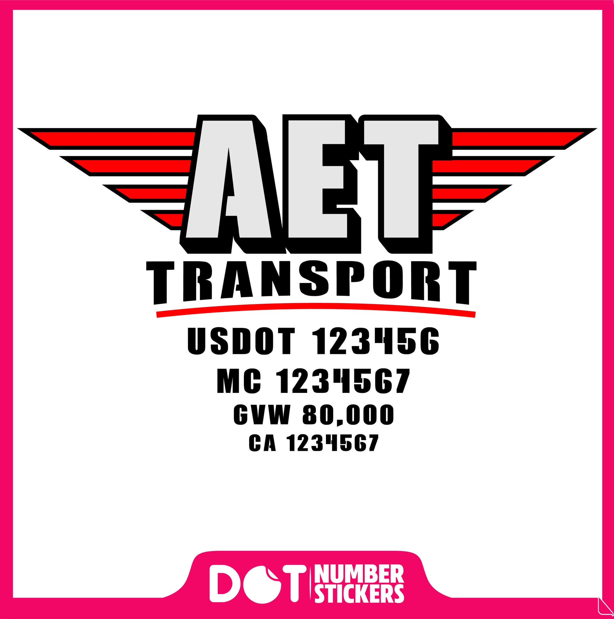  Truck Door Decal with USDOT & MC