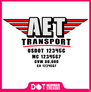 Truck Door Decal with USDOT & MC