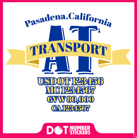  Truck Door Decal with USDOT & MC