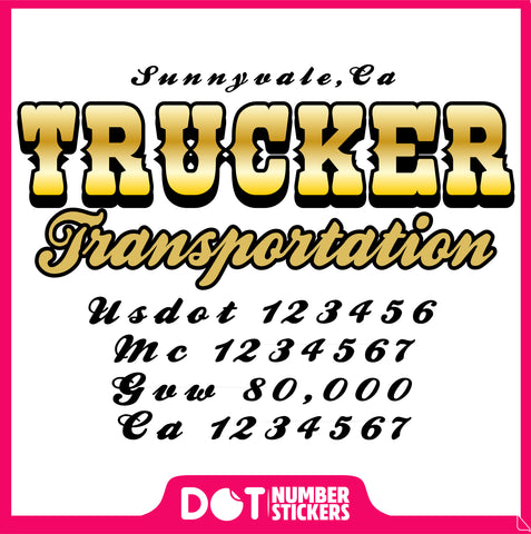  Truck Door Decal with USDOT & MC