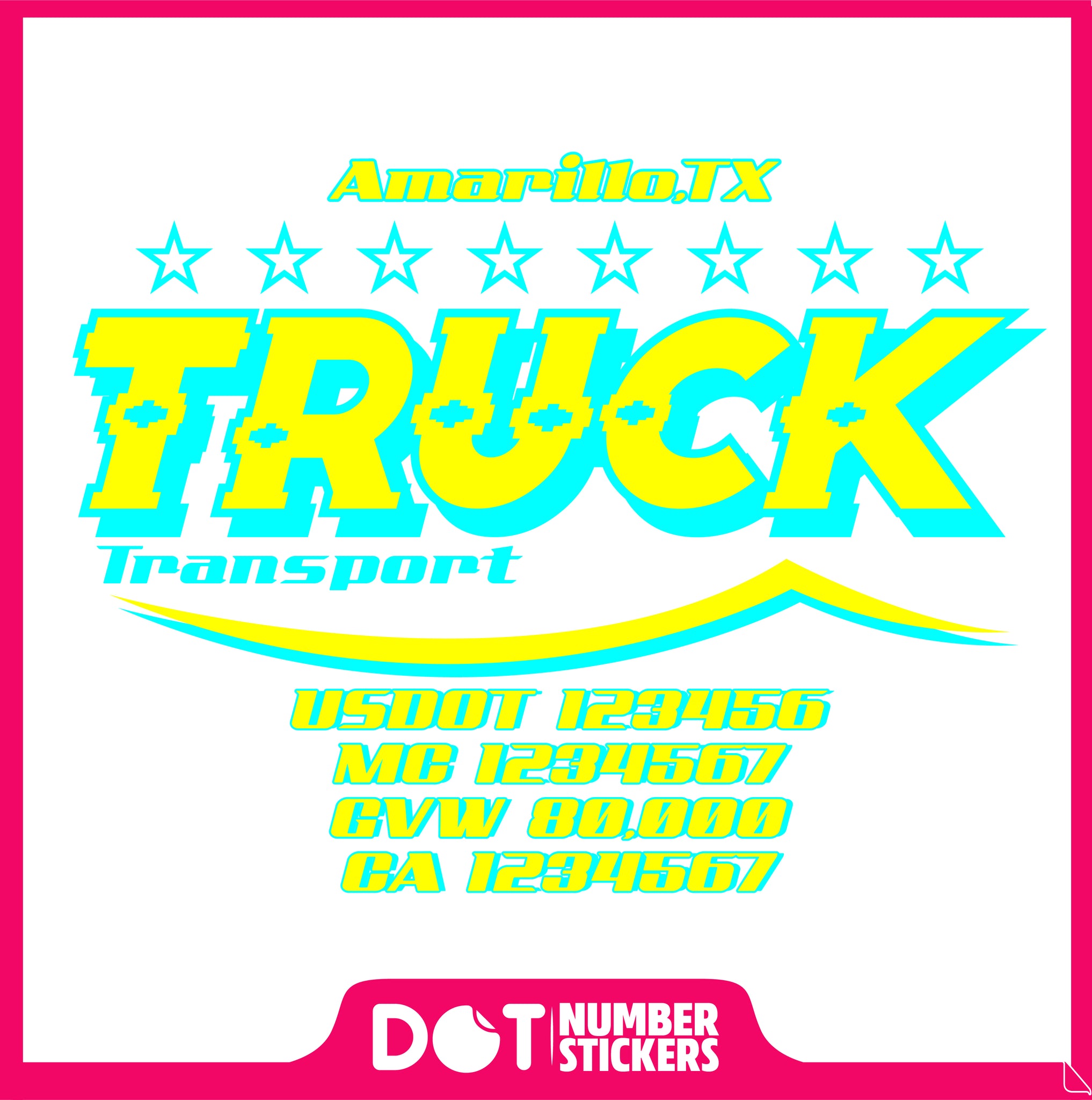  Truck Door Decal with USDOT & MC