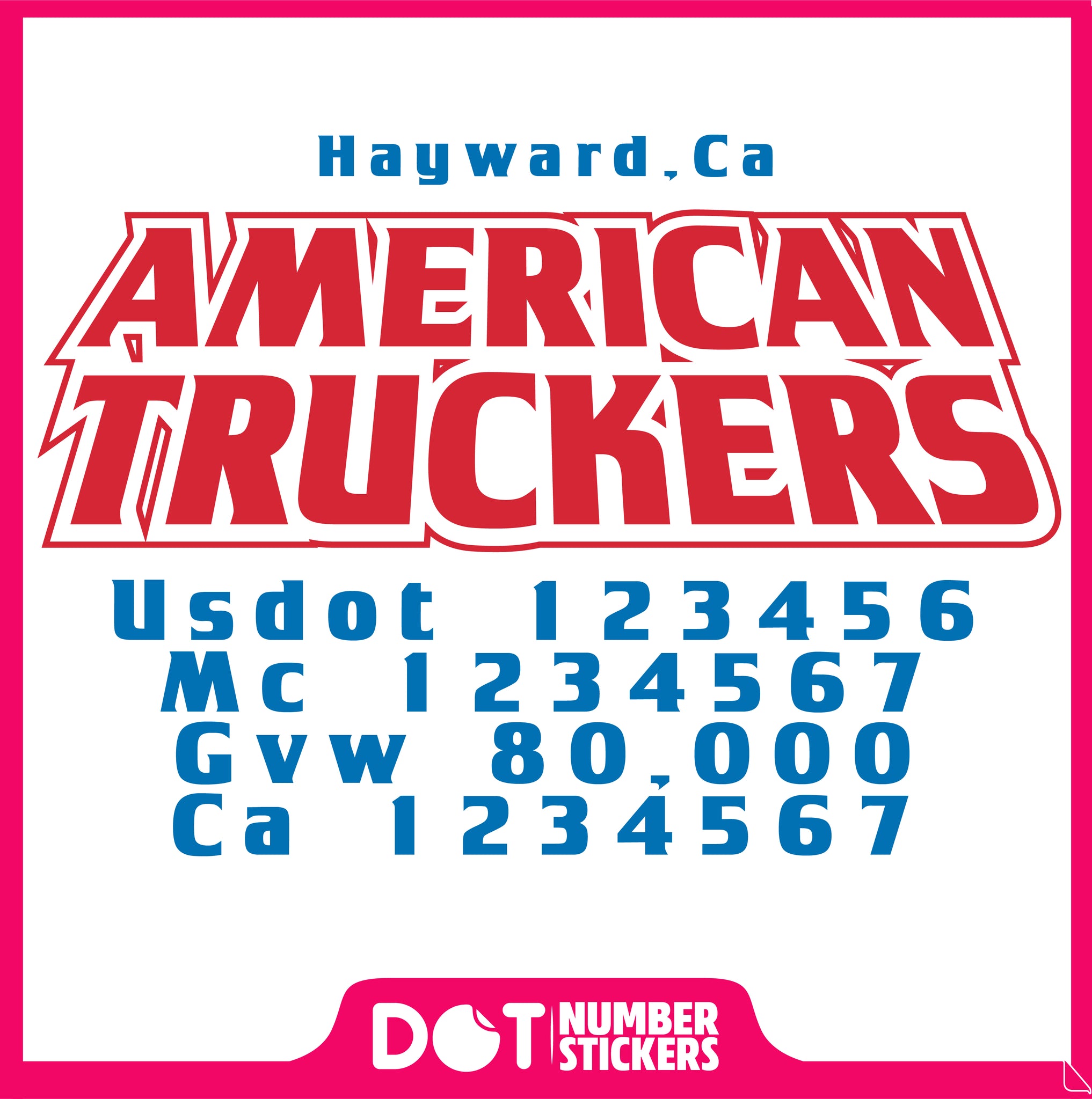  Truck Door Decal with USDOT & MC