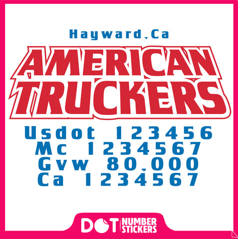  Truck Door Decal with USDOT & MC