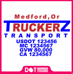  Truck Door Decal with USDOT & MC