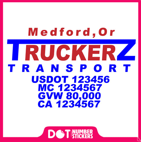  Truck Door Decal with USDOT & MC