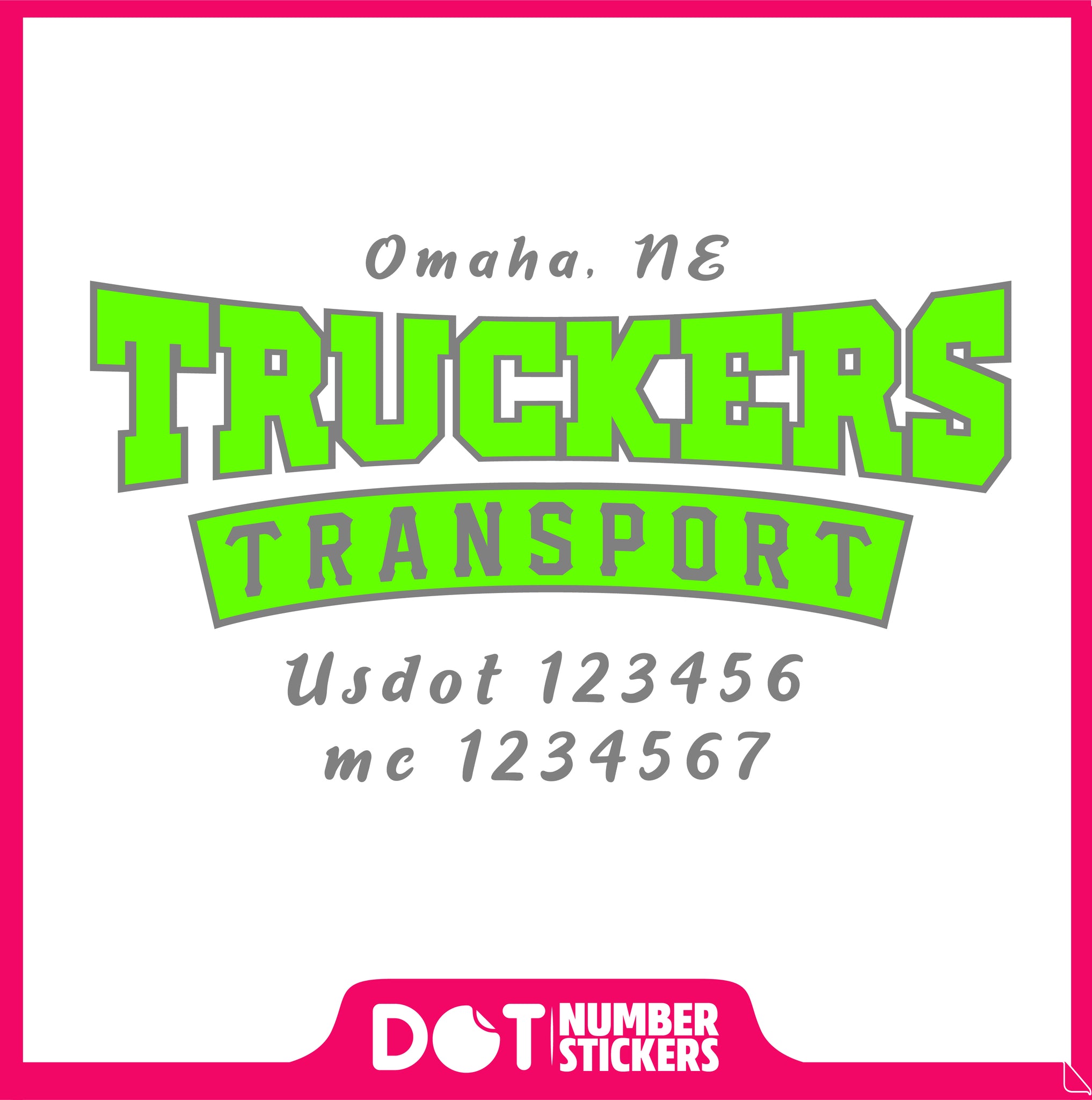  Truck Door Decal with USDOT & MC