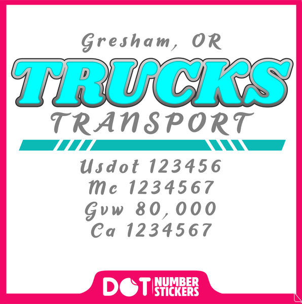  Truck Door Decal with USDOT & MC