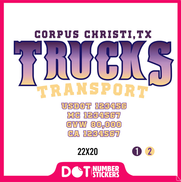 Company Name Truck Door Decal with USDOT & MC (set of 2)