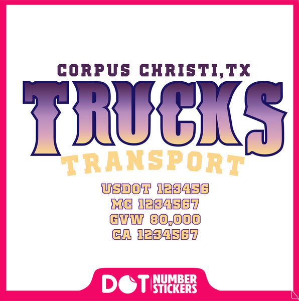  Truck Door Decal with USDOT & MC