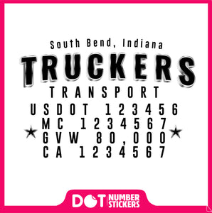  Truck Door Decal with USDOT & MC