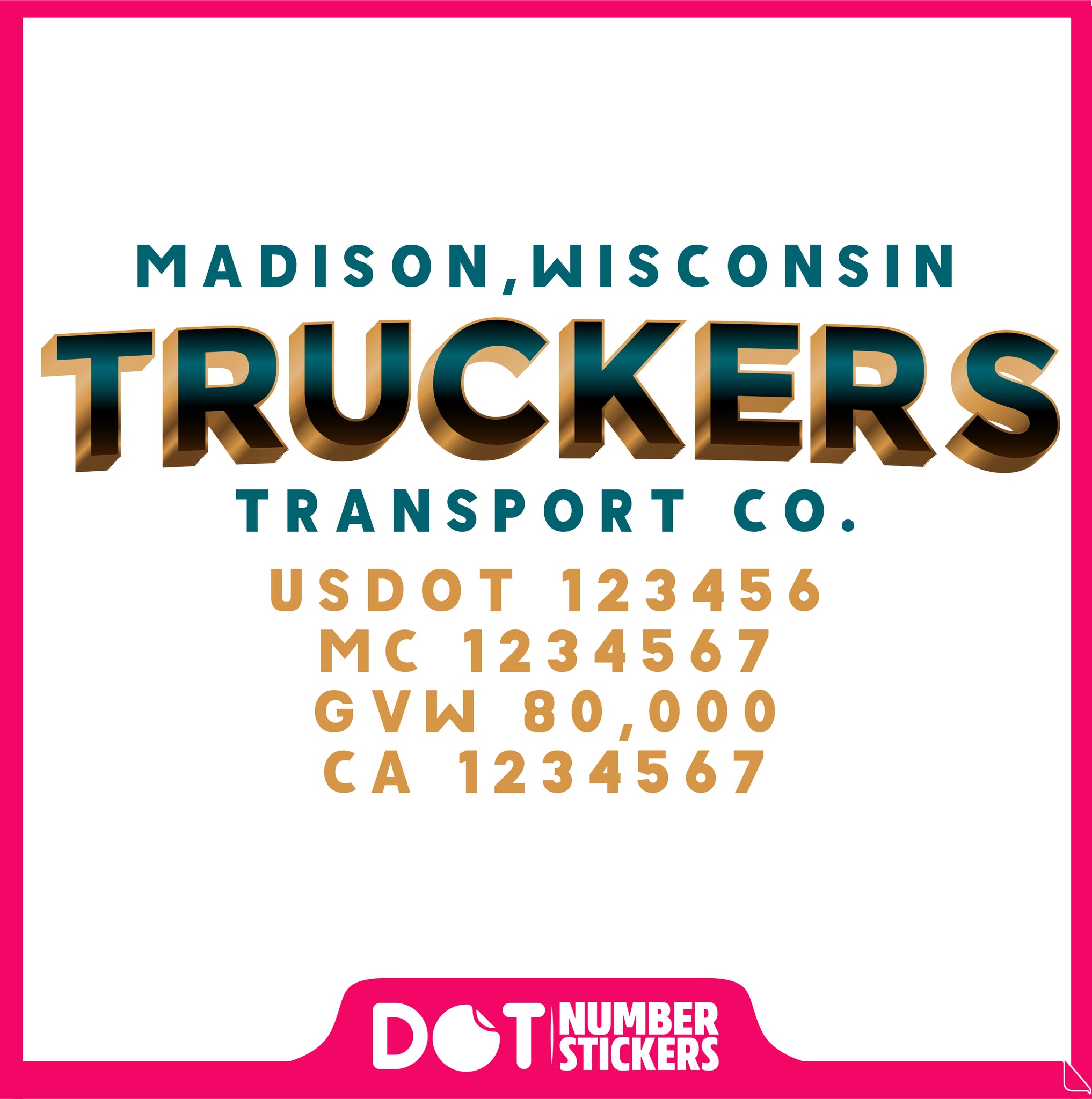  Truck Door Decal with USDOT & MC