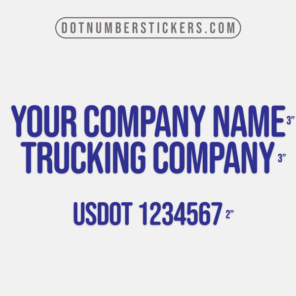 Company Name Three Line Decal, USDOT, (Set of 2)