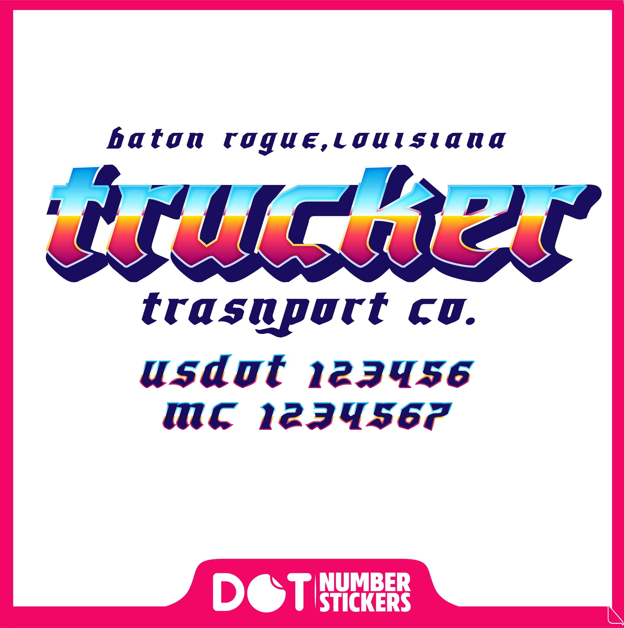  Truck Door Decal with USDOT & MC
