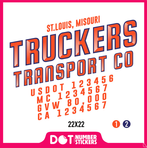 Company Name Truck Door Decal with USDOT & MC (set of 2)