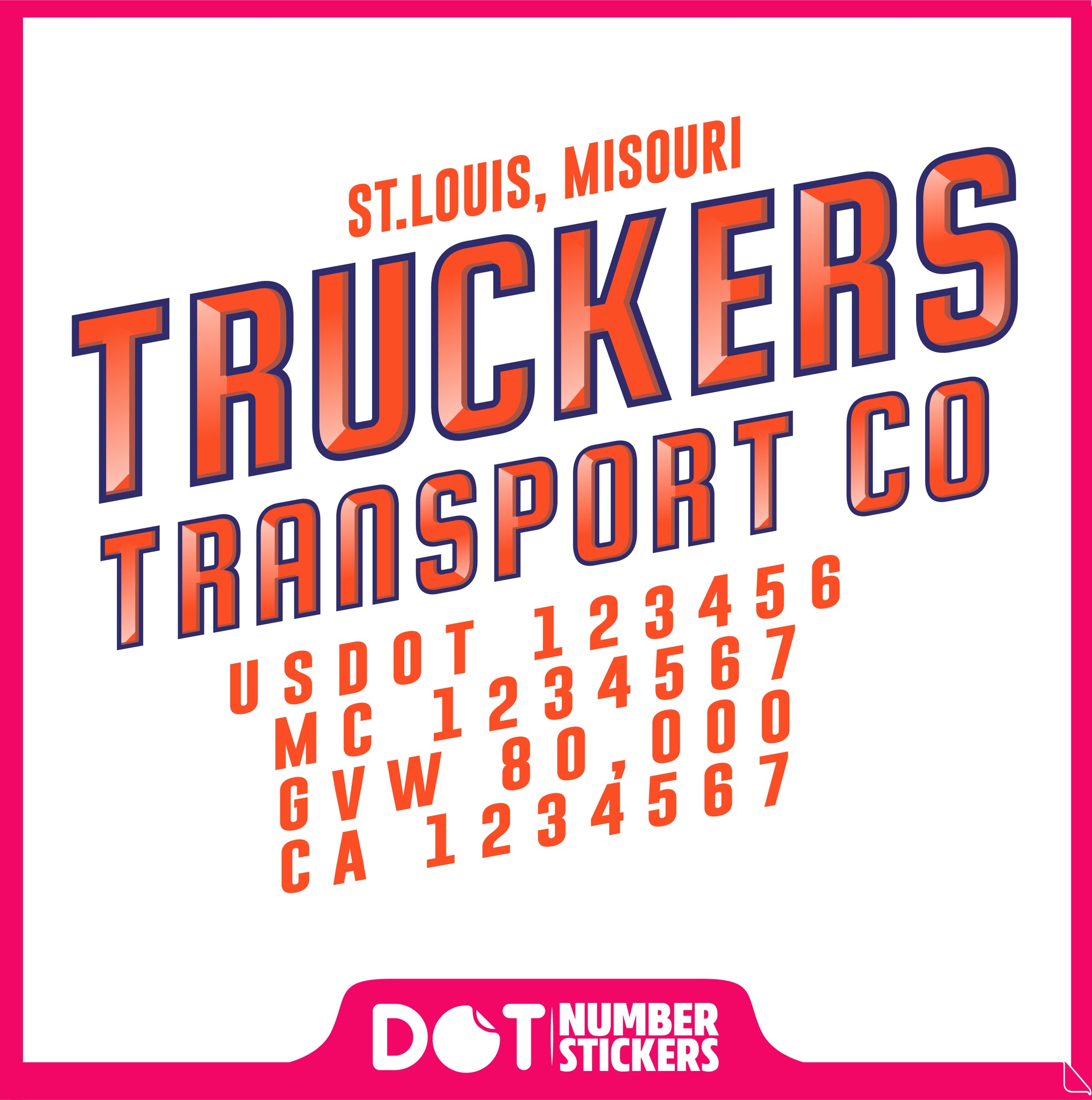  Truck Door Decal with USDOT & MC