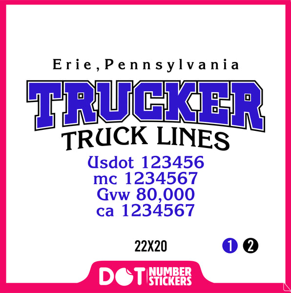Company Name Truck Door Decal with USDOT & MC (set of 2)
