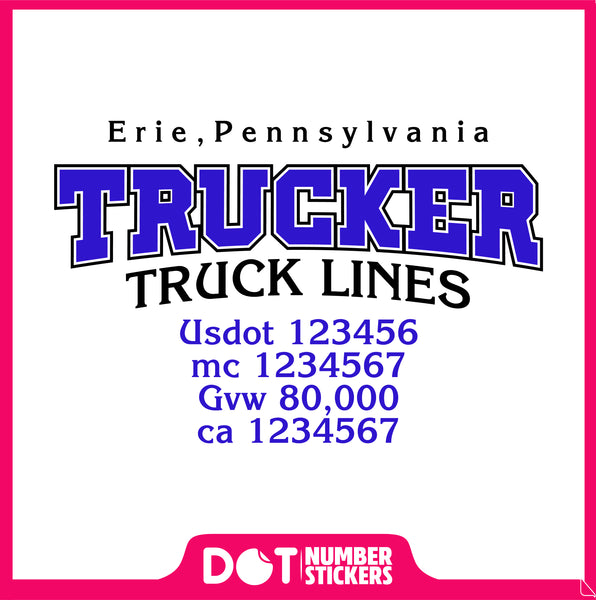  Truck Door Decal with USDOT & MC