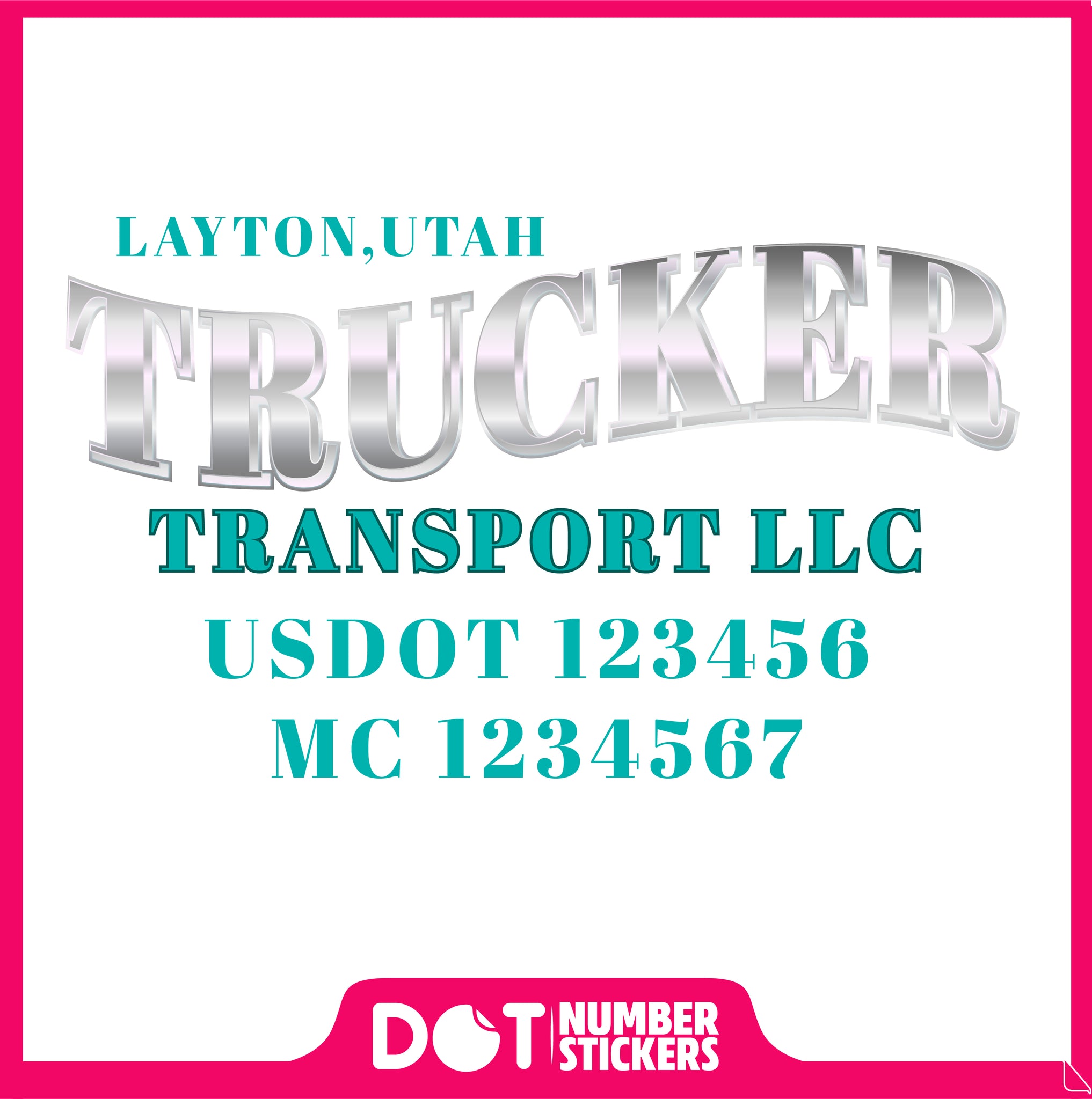  Truck Door Decal with USDOT & MC
