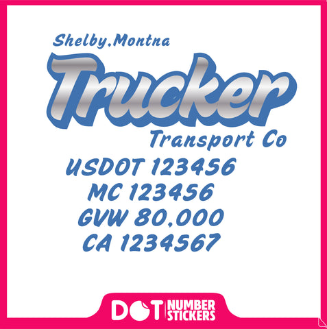  Truck Door Decal with USDOT & MC