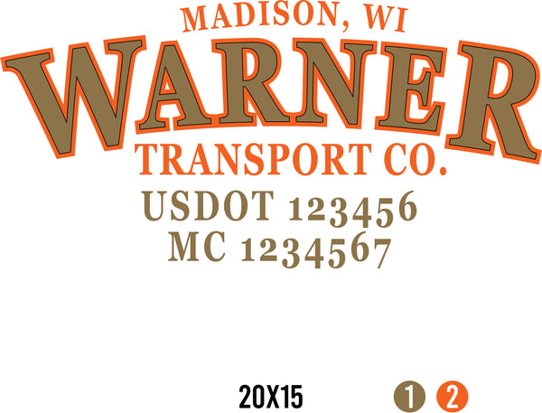 Company Name Truck Door Decal with USDOT & MC (set of 2)
