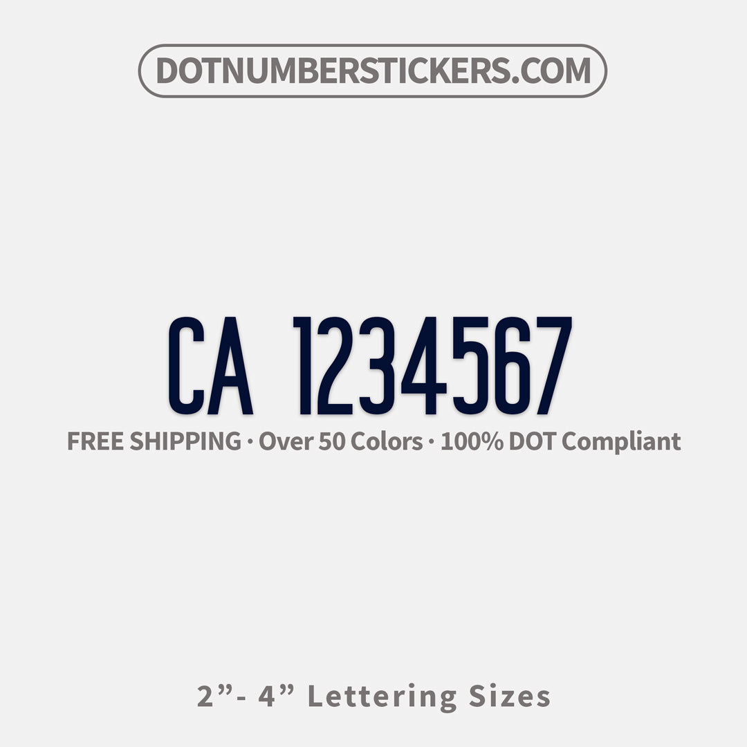 ca number sticker