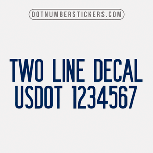 2 line decal, company name, usdot