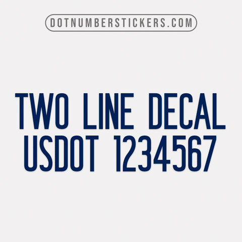 2 line decal, company name, usdot