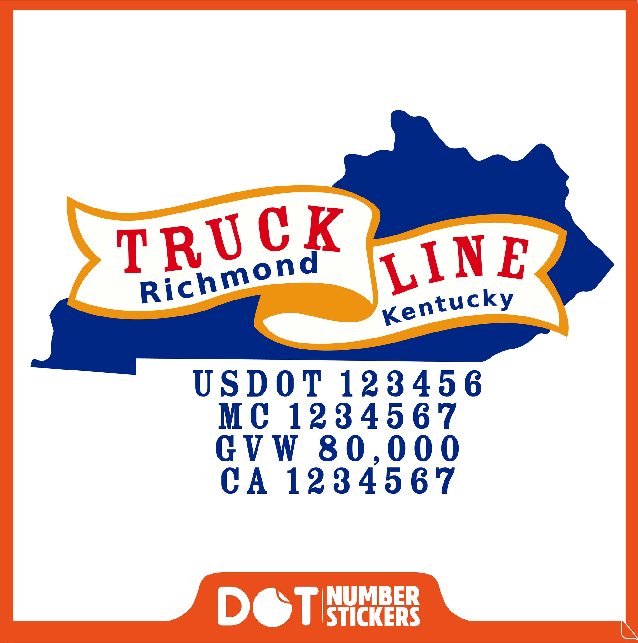  Truck Door Decal with USDOT & MC