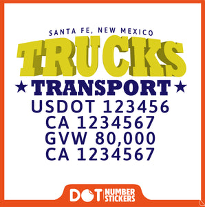  Truck Door Decal with USDOT & MC