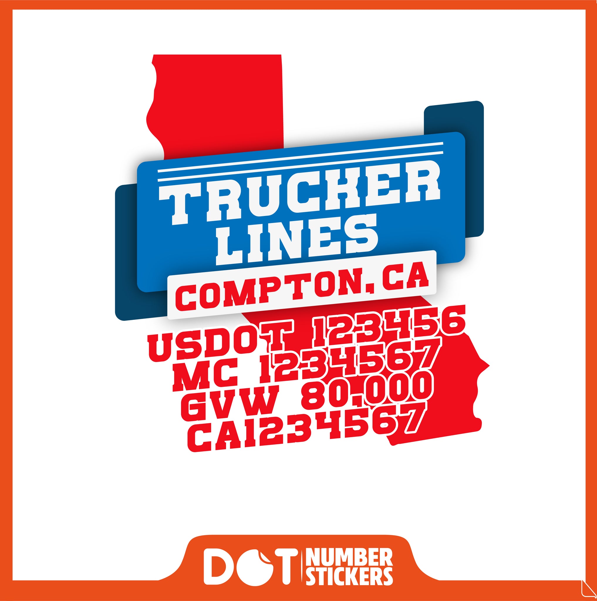  Truck Door Decal with USDOT & MC