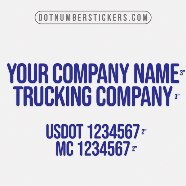 Company Name Four Line Decal, (Set of 2)