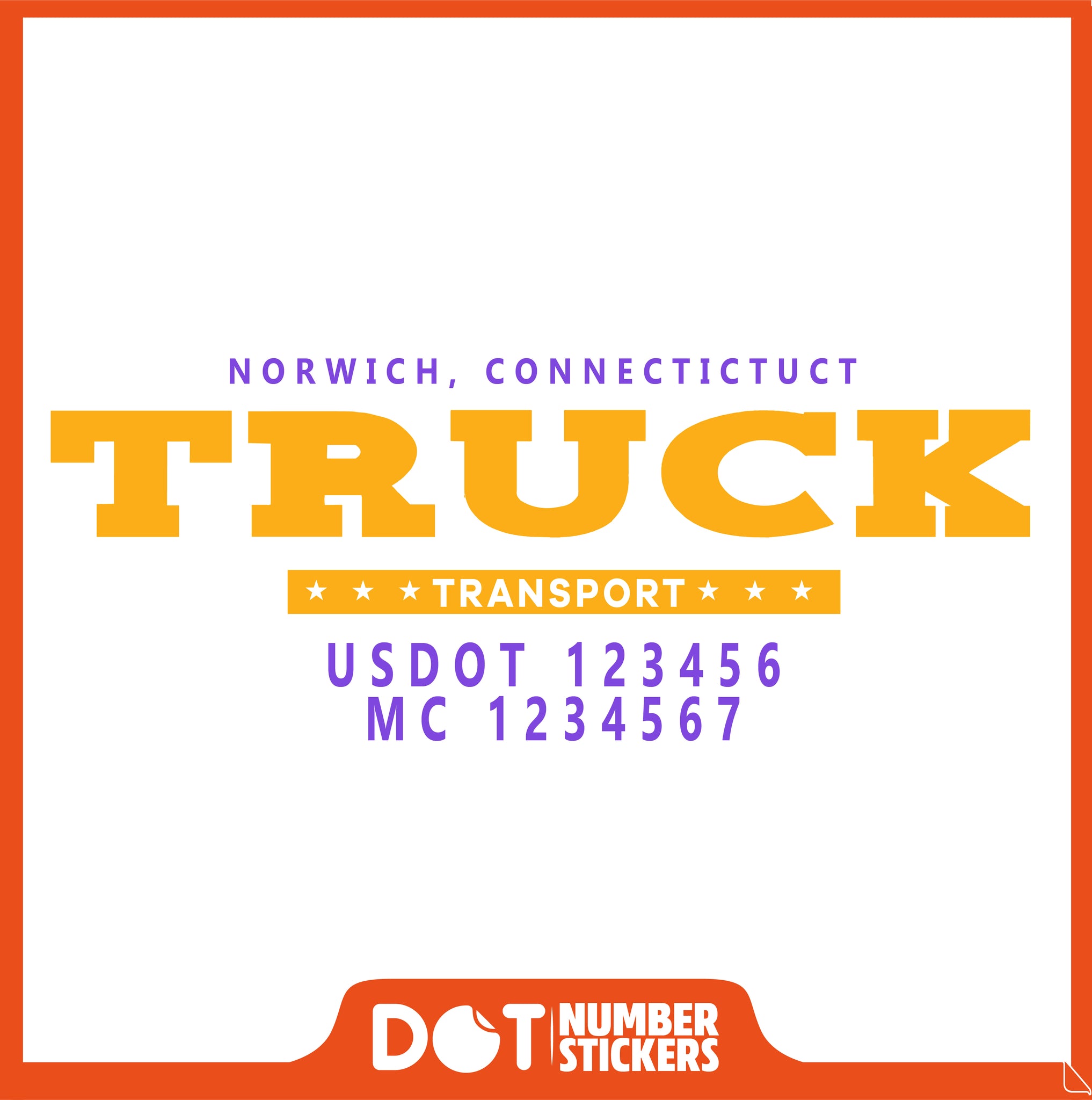  Truck Door Decal with USDOT & MC