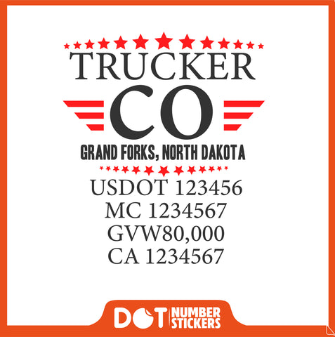  Truck Door Decal with USDOT & MC