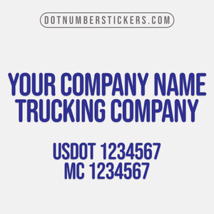 company name decal with usdot & mc