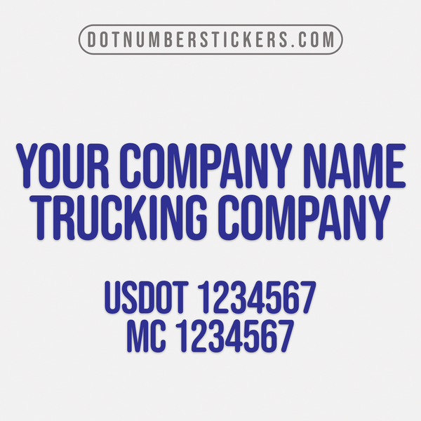 company name decal with usdot & mc