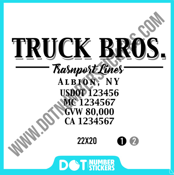 Company Name Truck Door Decal with USDOT & MC (set of 2)