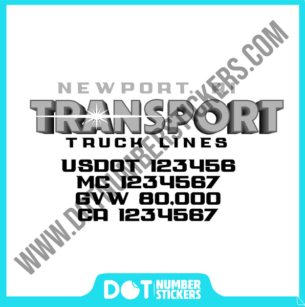  Truck Door Decal with USDOT & MC