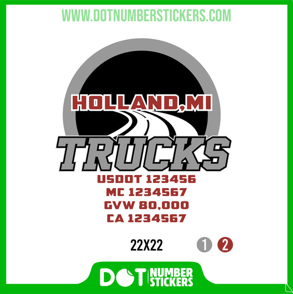 Company Name Truck Door Decal with USDOT & MC (set of 2)