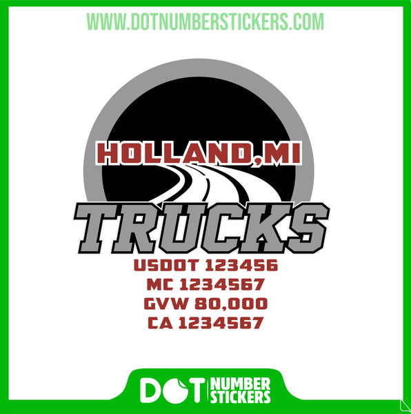  Truck Door Decal with USDOT & MC
