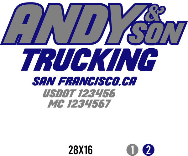 Company Name Truck Door Decal with USDOT & MC (set of 2)