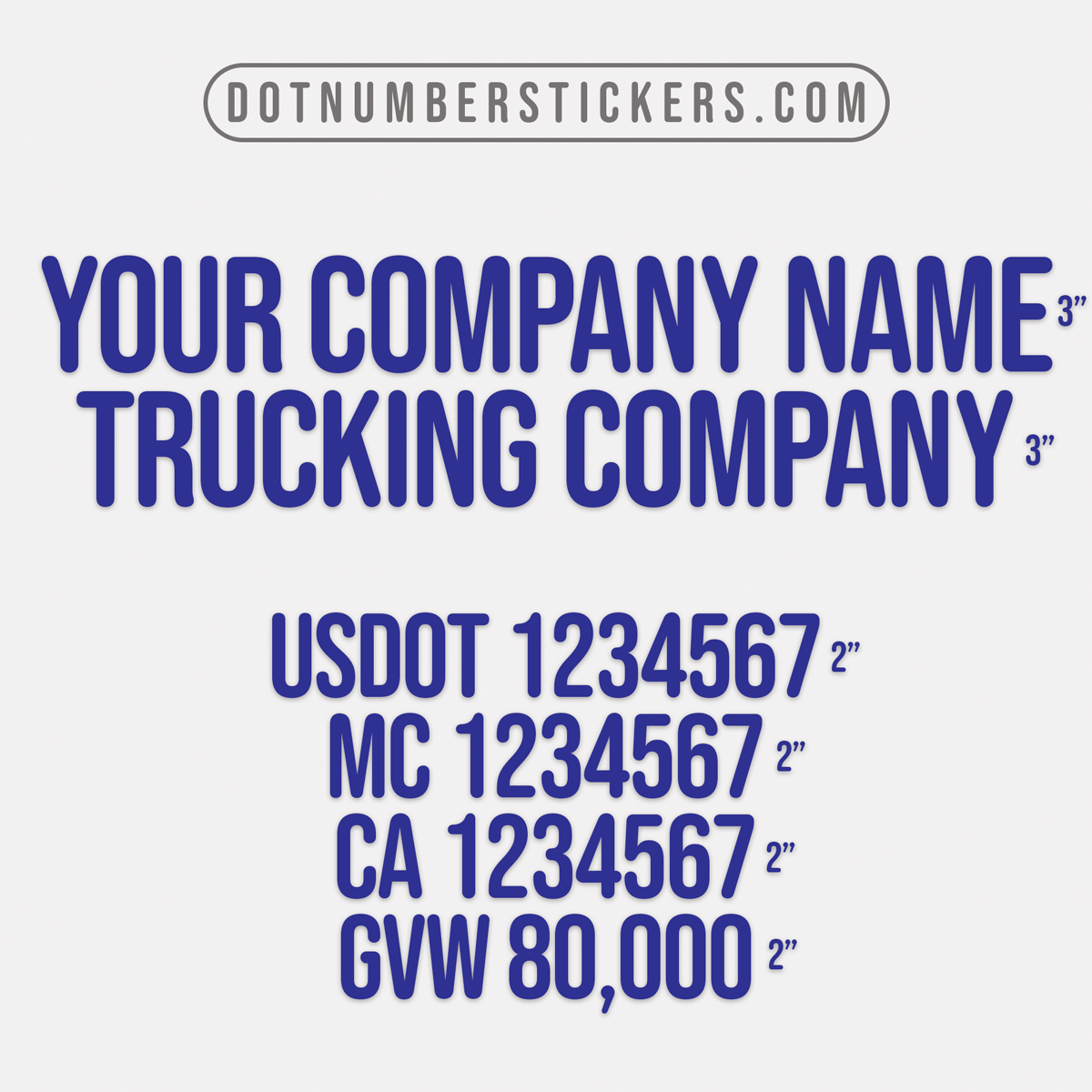 Company Name Six Line Decal, (Set of 2) – dotnumberstickers display picture 1