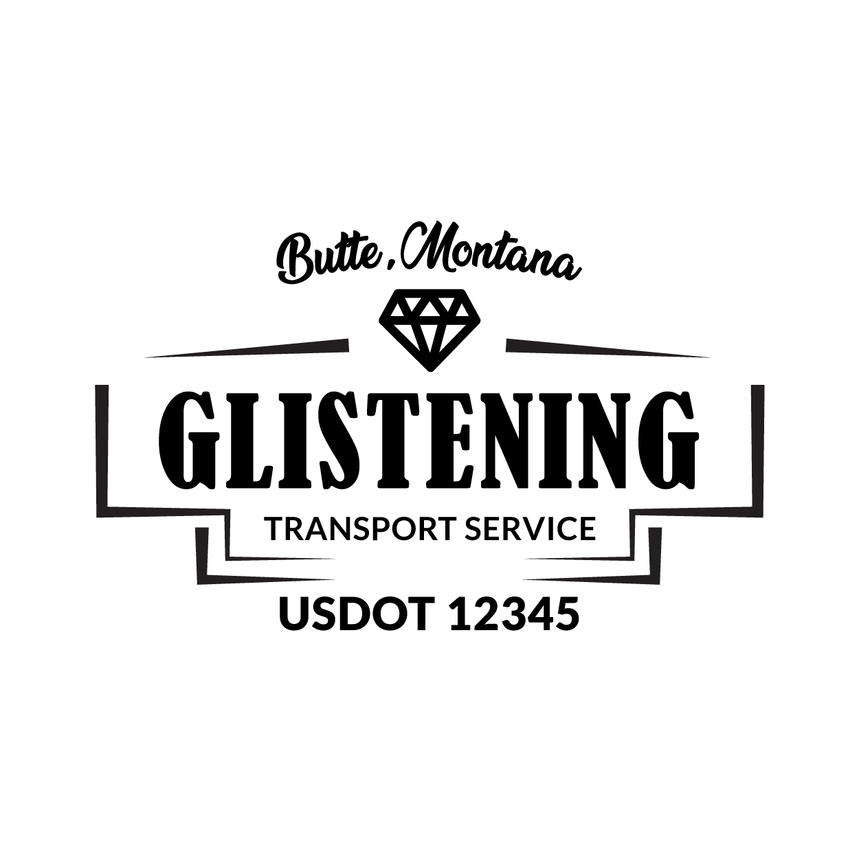 Truck door decal with USDOT 
