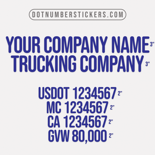 Company Name Six Line Decal, (Set of 2)