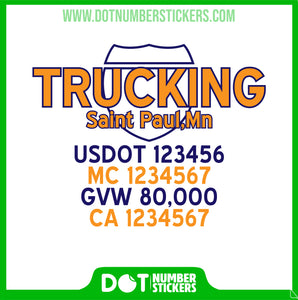  Truck Door Decal with USDOT & MC