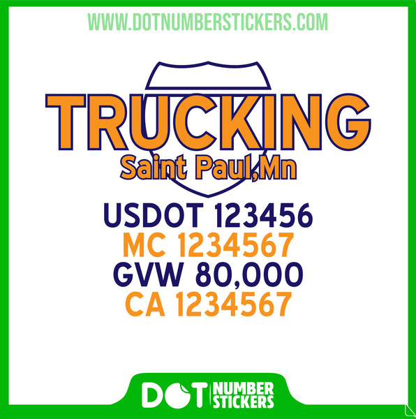  Truck Door Decal with USDOT & MC