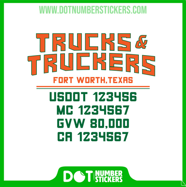  Truck Door Decal with USDOT & MC