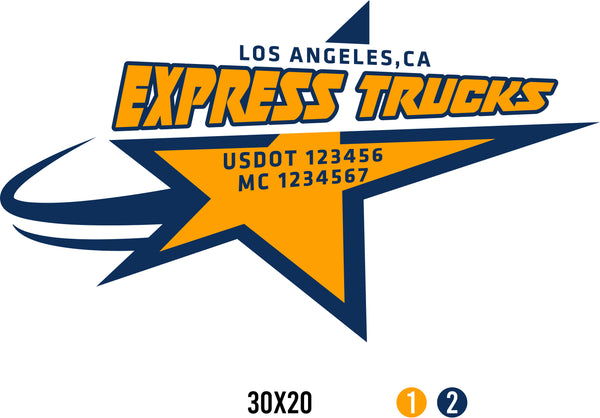 Company Name Truck Door Decal with USDOT & MC (set of 2)