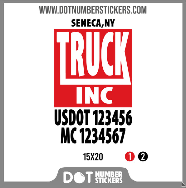 Company Name Truck Door Decal with USDOT & MC (set of 2)