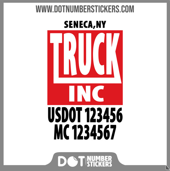  Truck Door Decal with USDOT & MC