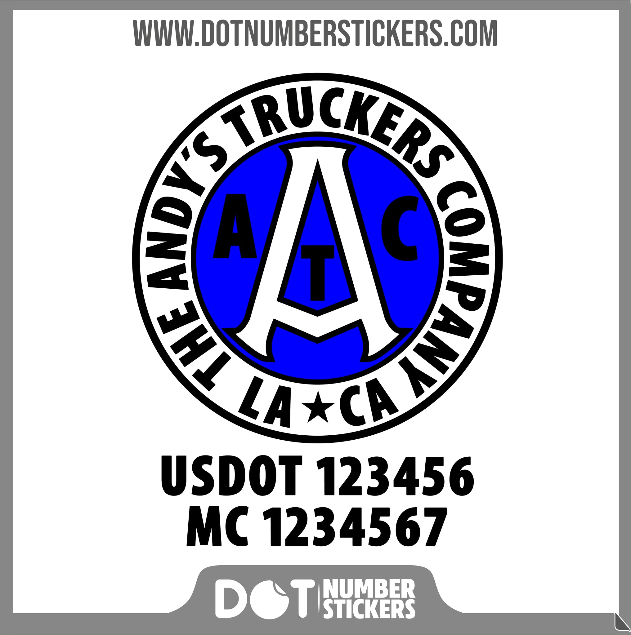  Truck Door Decal with USDOT & MC